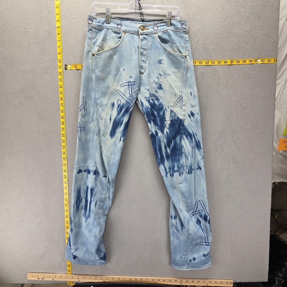 VTG Levis Engineered RED‎ Jeans Mens 30x32 Blue Tie Dye Twisted Y2K Button Fly